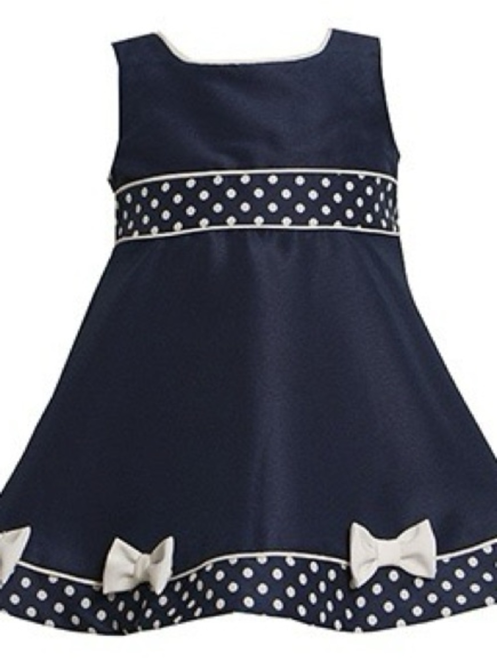 Bonnie Baby Navy and White Polka Dot Formal Dress